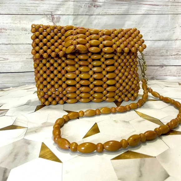 Vintage Beaded Lady Ellen Wristlet Clutch Purse Handbag VTG Keychain‎ Envelope - Picture 4 of 10